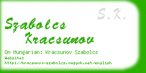 szabolcs kracsunov business card